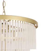 Richards Brushed Brass Glass 3 Tier 4 Light Chandelier